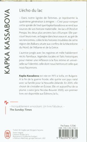 Produktbild L'écho du lac (Französisch, Kassabova Kapka, 2024)