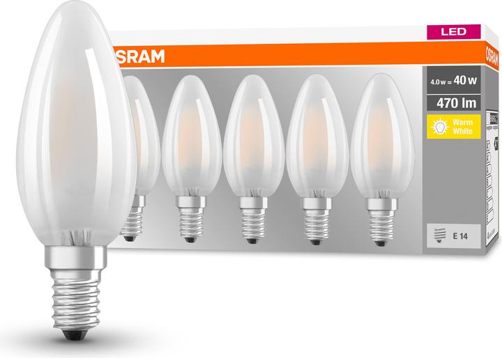 Actual product image Osram LED Base Classic B (E14, 4 W, 470 lm, 5 x, E)