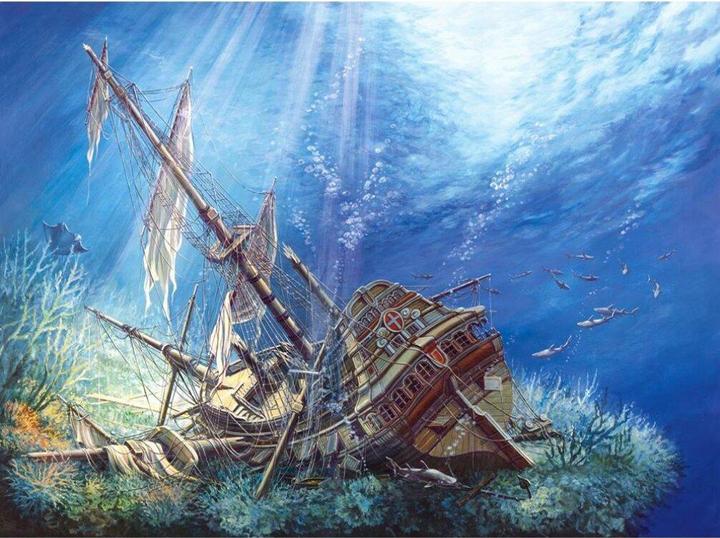 Actual product image Castorland Sunk Galleon Jigsaw puzzle 2000 pc(s) Ships (2000 pieces)