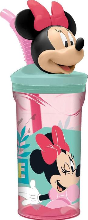Minnie Mouse Becher mit Strohhalm CZ11337 Rosa 360 ml 3D (0.36 l)