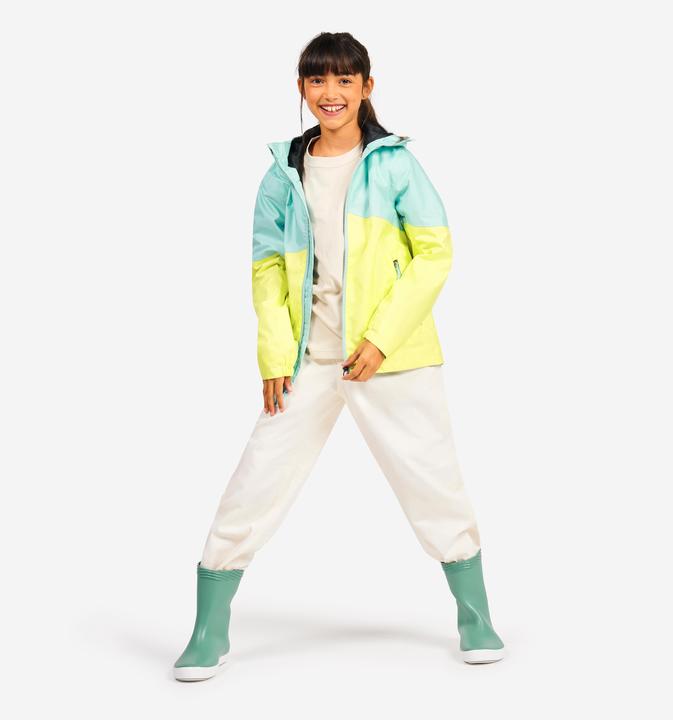Produktbild Tribord Kids’ waterproof sailing jacket - Sailing 100 rain jacket blue lemon yellow (10, 11, 12)