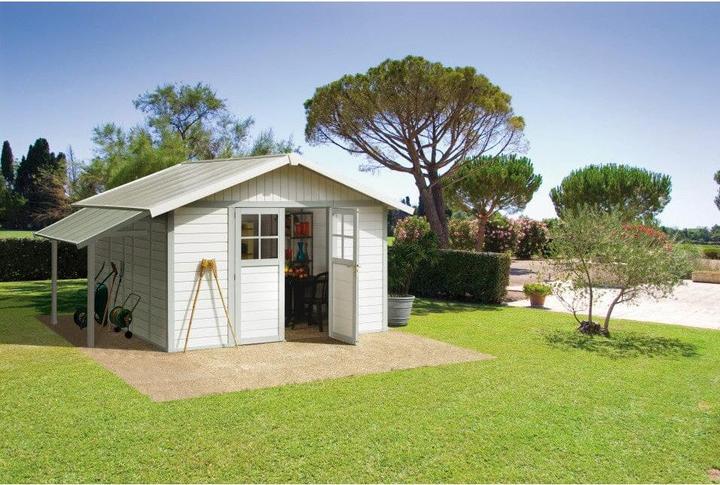 Actual product image Grosfillex canopy for plastic shed, 119 x 222 x 188 cm, grey-white