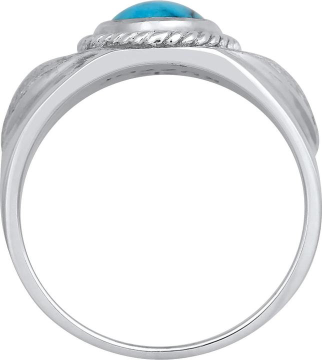 Actual product image Kuzzoi Ring Mens Signet Ring Turquoise Howlite 925 Silver (66, 925 Silver)
