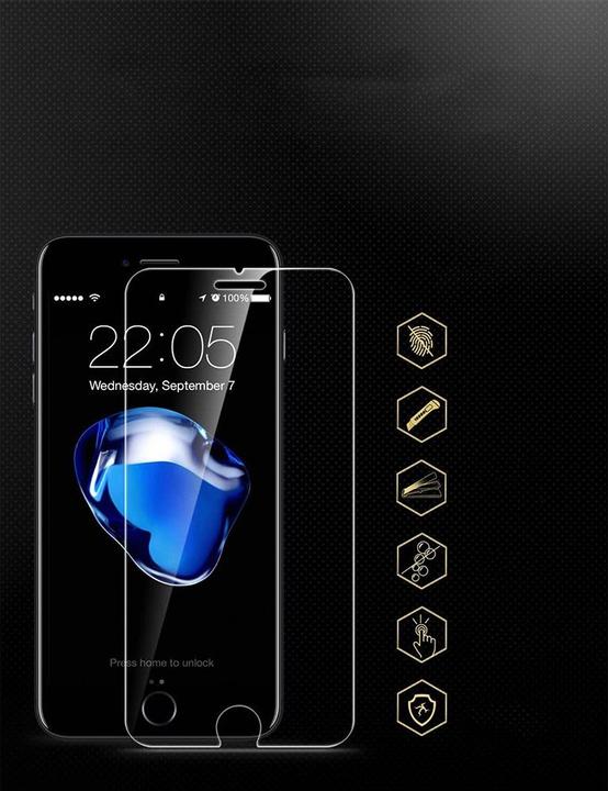 Actual product image Apfelkiste - Panzer Glas Displayschutzfolie mit Montagerahmen (2er Set) (2 Piece, Apple iPhone SE, Apple iPhone 6s, Apple iPhone 8, Apple iPhone 7)