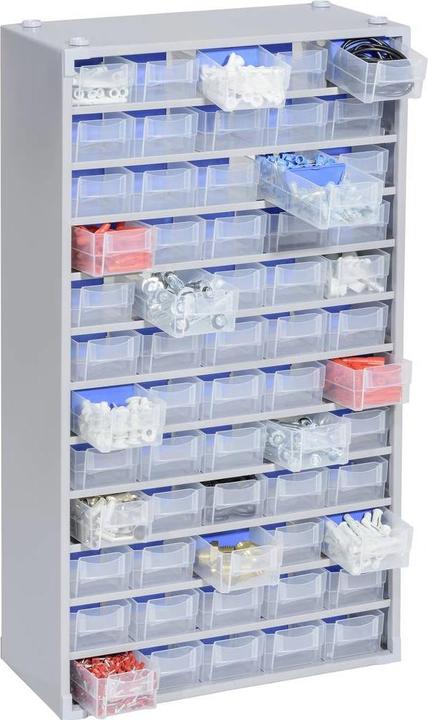 Produktbild Allit Metall-Kleinteilemagazin, HxBxT 565x300x140 mm, 60 Schubladen, 60 Trennstege (14 cm, 56.50 cm)