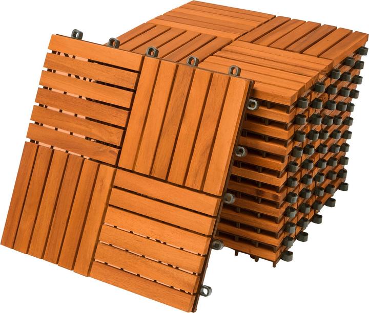 Immagine prodotto Casaria Set di piastrelle in legno d' acacia (11 x, 30 x 30 cm)