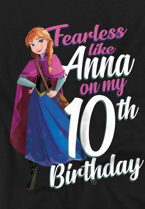 Actual product image Disney Frozen Childrens/Kids Fearless Like Anna 10th Birthday T-Shirt (140)