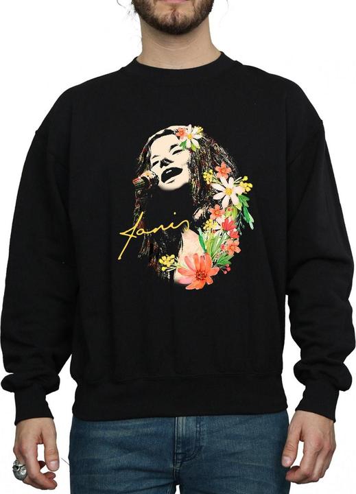 Janis Joplin Floral Pattern Sweatshirt (L)