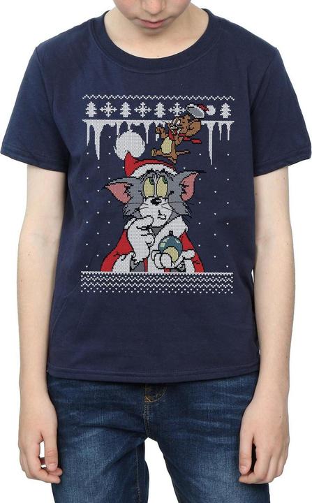 Actual product image Tom & Jerry Boys Christmas Fair Isle T-Shirt (152, 158)