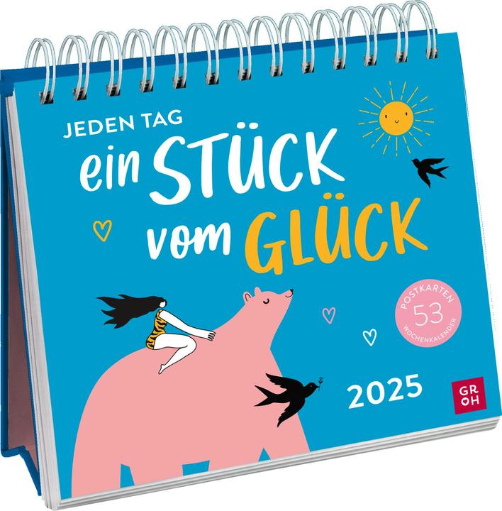 Produktbild Postkartenkalender 2025: Jeden Tag ein Stück vom Glück (Harter Einband, Deutsch)