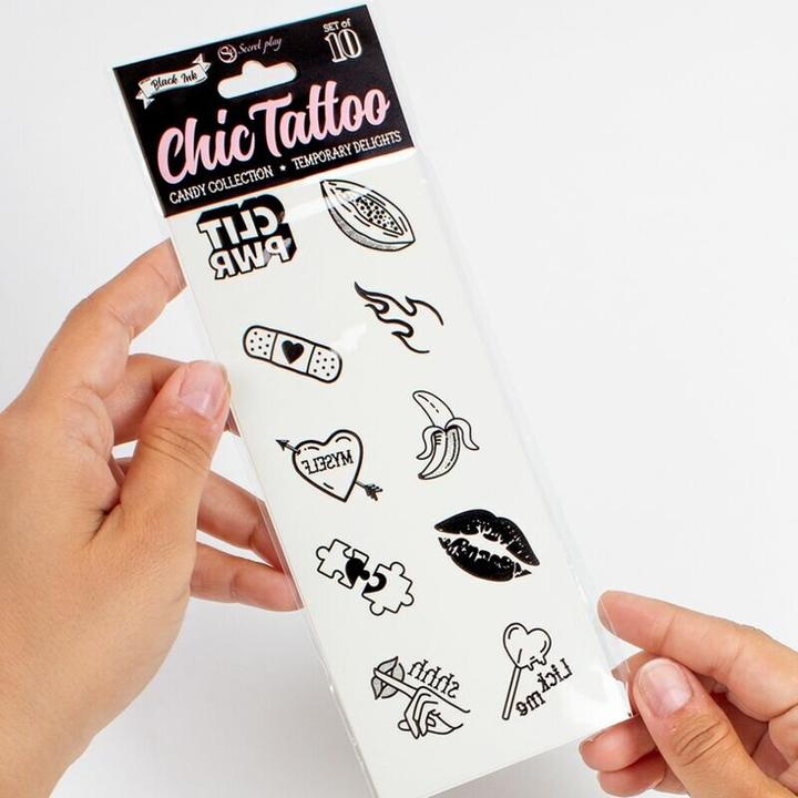 Actual product image Secret play Set Of 10 Candy Collection Temporary Tattoos