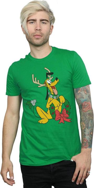 Actual product image Disney Mens Pluto Christmas Reindeer T-Shirt (L)