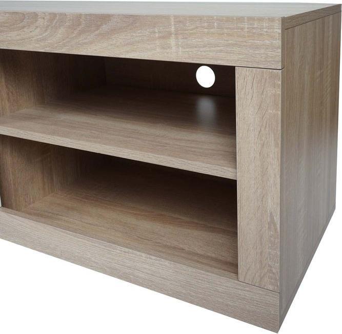 Produktbild Mendler TV-Rack HWC-L33, Holz 43x140x41cm Staufach, Eiche-Optik, weiss