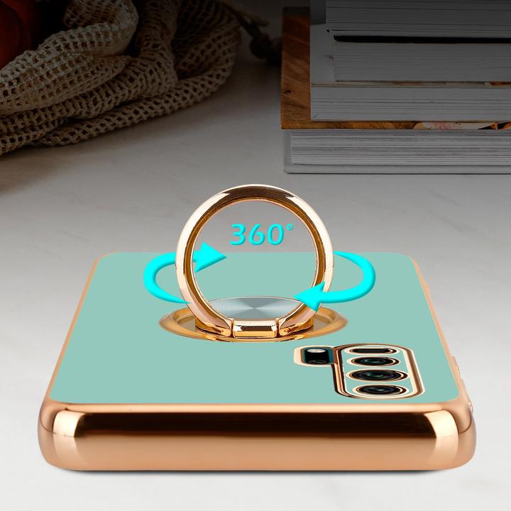 Productafbeelding Cadorabo Hoesje voor Honor 20 PRO in TPU met camerabescherming en ring LM089 Style (Honor 20 Pro)