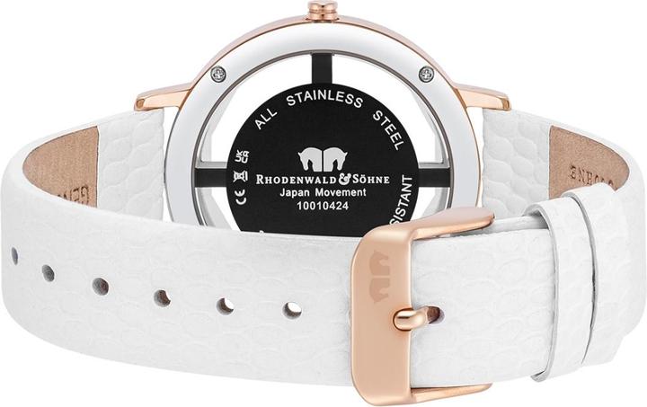 Actual product image Ladies Quartz Watch Lucrezia Genuine Leather White - 33684 (Analogue wristwatch, 36 mm)