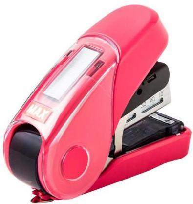 Actual product image Max Stapler HD-10FL3K/P pink, flat stapler clinch (25 Sheets)