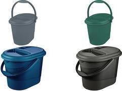 Produktbild keeeper Bio-Abfalleimer elsa, mit Deckel, oval, graphite Farbe: eco-graphite, 13 Liter, Material: PP/Regr (13 l)