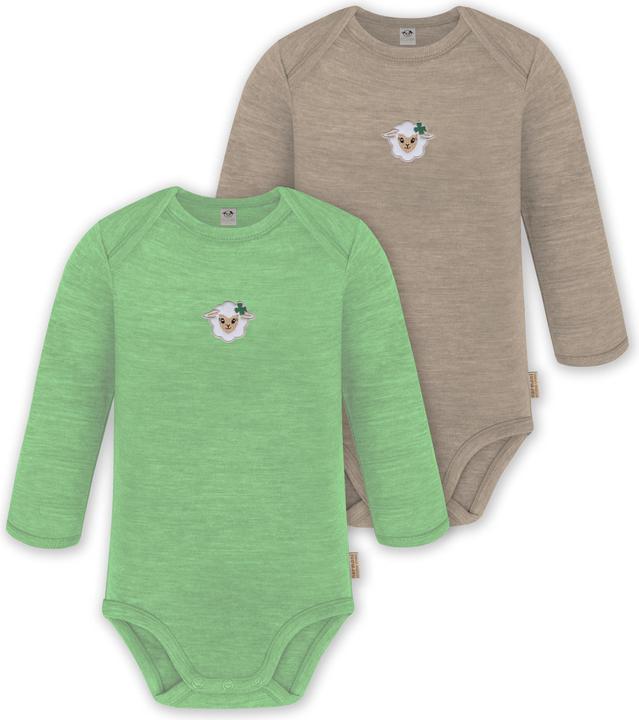 Normani 2er Pack Baby Merino Body Langarm „Auckland" - 9373