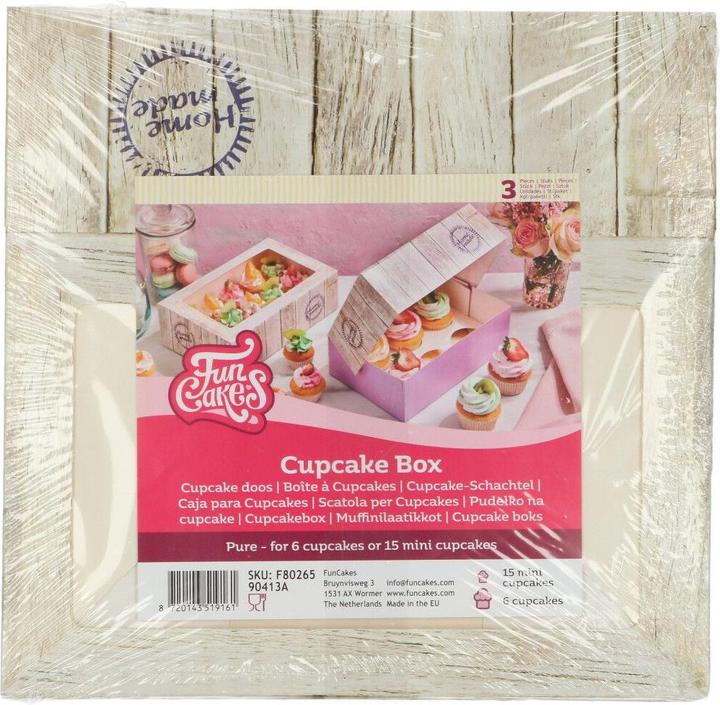 Immagine prodotto FunCakes Scatola per cupcake pura (3 pezzi)