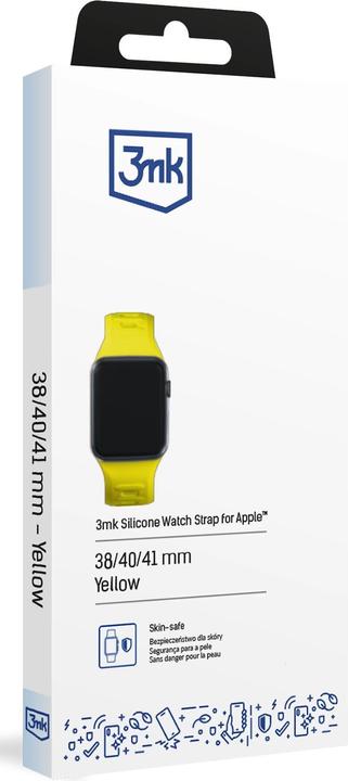 Produktbild 3MK Silicone Watch Strap żółty/yellow dla Apple Watch 38/40/41mm (Edelstahl, Silikon, 3, 4, 9, Ultra)