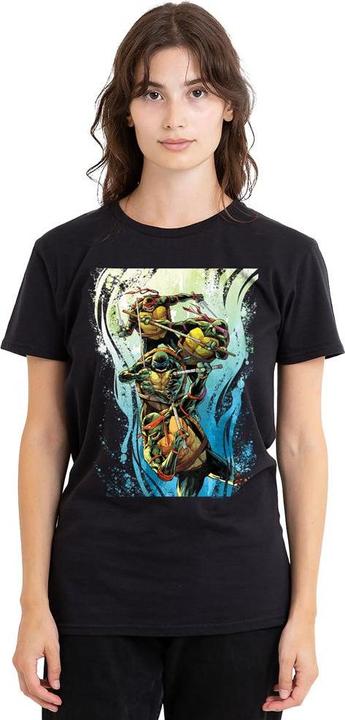 Actual product image Teenage Mutant NT Unisex Adult Cool Rainbow Warriors T-Shirt (S)