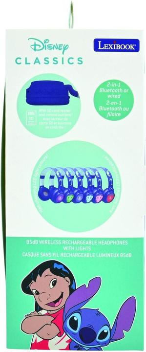Actual product image Lexibook Stitch Rechargeable headphones with lights (HPBT015D)