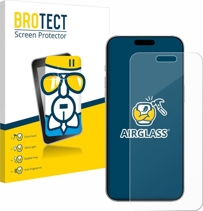 BROTECT Schutzglas Schutzfolie Glas Folie Displayschutz klar (1 Stück, Apple iPhone 16 Plus)