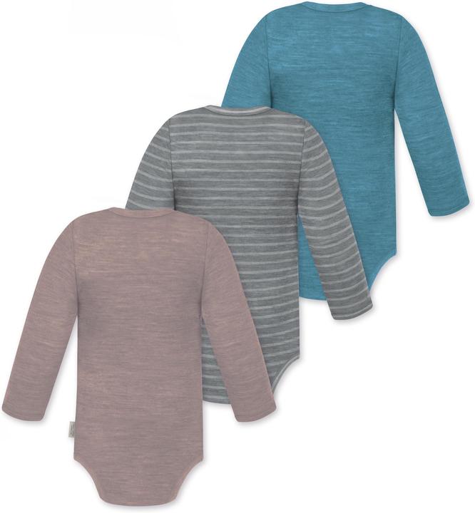 Image du produit Normani Lot de 3 body manches longues bébé mérinos "Tuai" - 9403 (86)