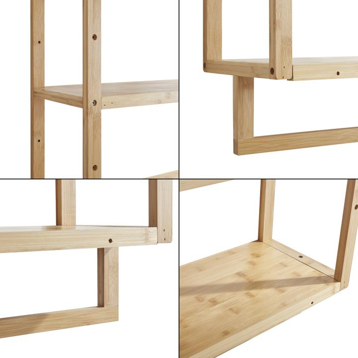 Actual product image En.Casa Östra bathroom shelf with bamboo towel rail