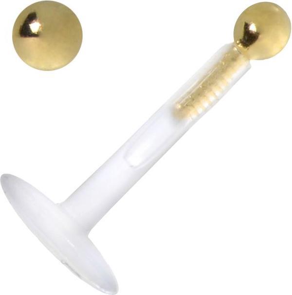 Actual product image Bijouteria Piercing for lip/Tragus (Bioplastic, Gold)