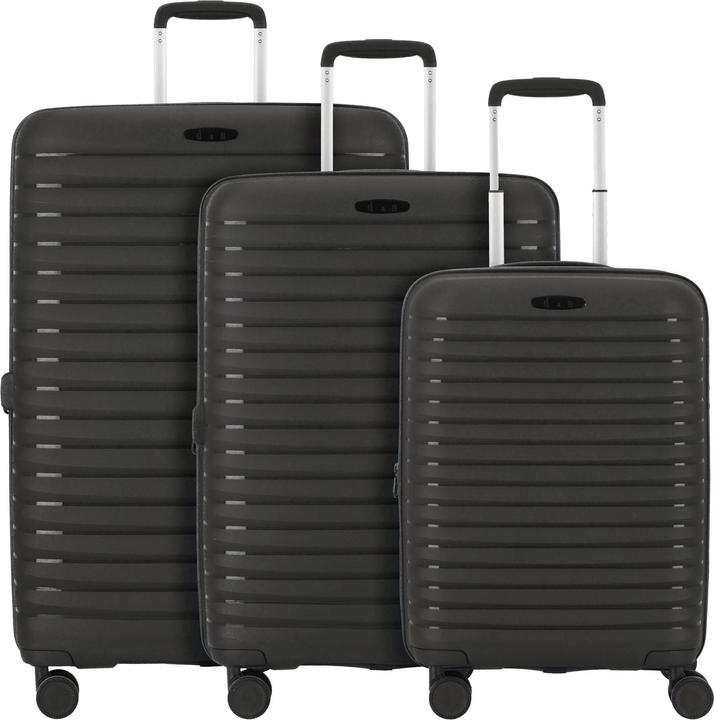 Immagine prodotto D&N Travel Line 4500 set di valigie a 4 ruote da 3 pezzi con piega elastica (205 l, XL (da 115l))