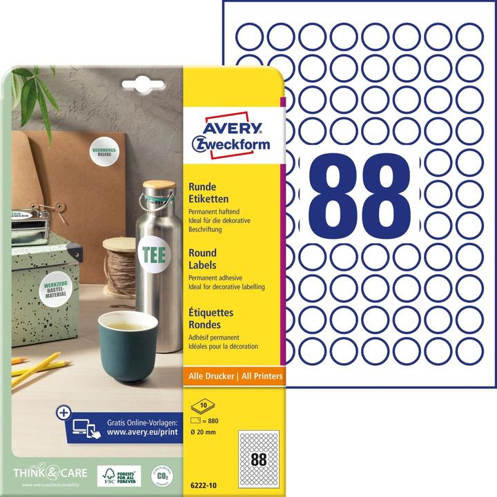Image du produit Avery Étiquettes rondes
