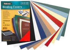 Actual product image Fellowes Delta cover sheet with leather structure, red
