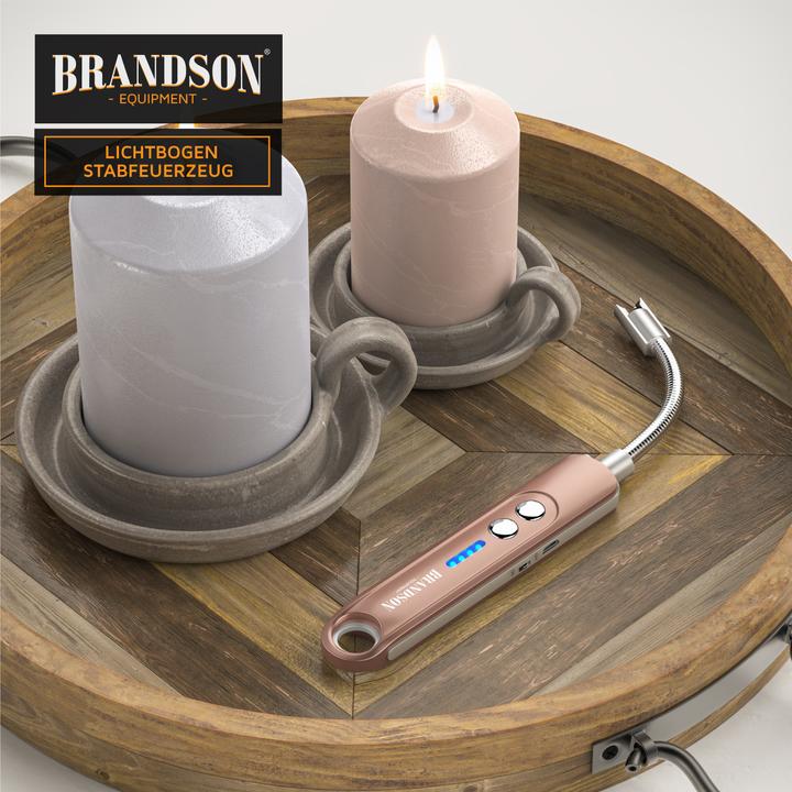 Immagine prodotto Brandson Accendino elettrico a bastoncino, accendino ad arco, accendino a candela, ricaricabile via USB, per