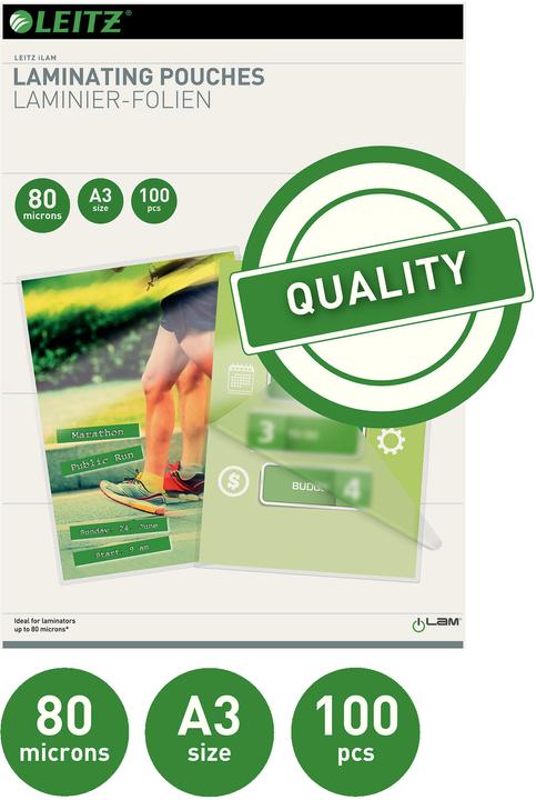 Actual product image Leitz hot laminating foils A3 (A3, 100 Piece, 80 µm)