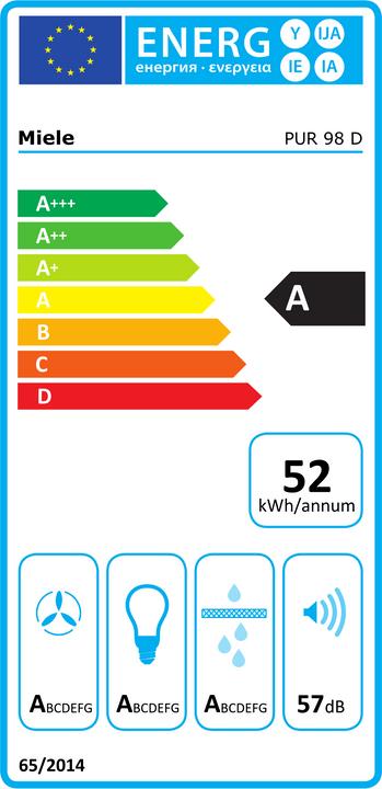 Label énergétique Miele Pur 98 D (Hotte îlot)