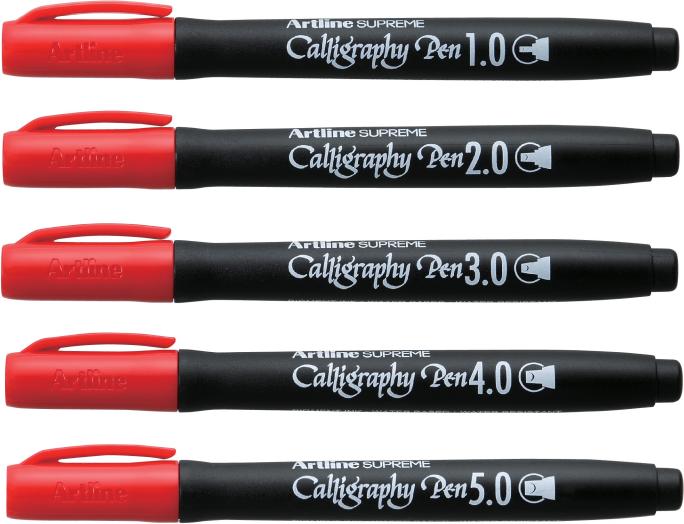 Image du produit Artline Supreme Calligraphy Pen 5/set red (Rouge)