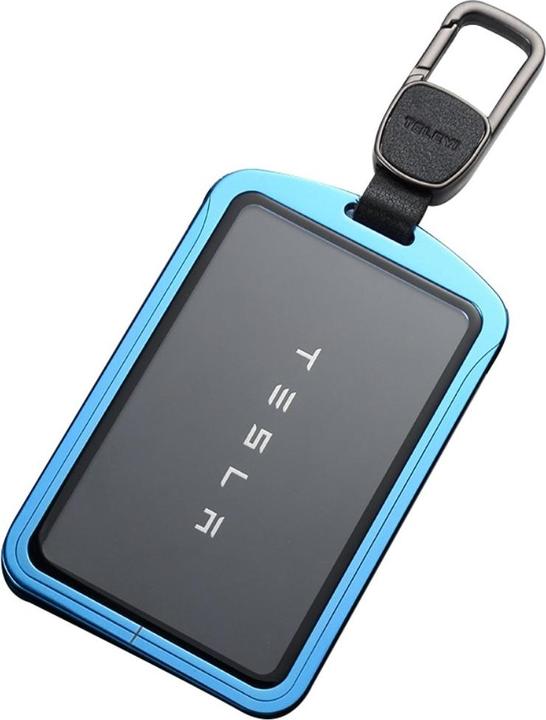 Image du produit Ueli Express Support de protection de carte clé Tesla en aluminium et verre blindé bleu