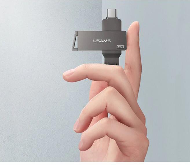 Image du produit Usams Lecteur flash USB-C + USB 3.0 rotatif haute vitesse (256 Go, USB 3.0)