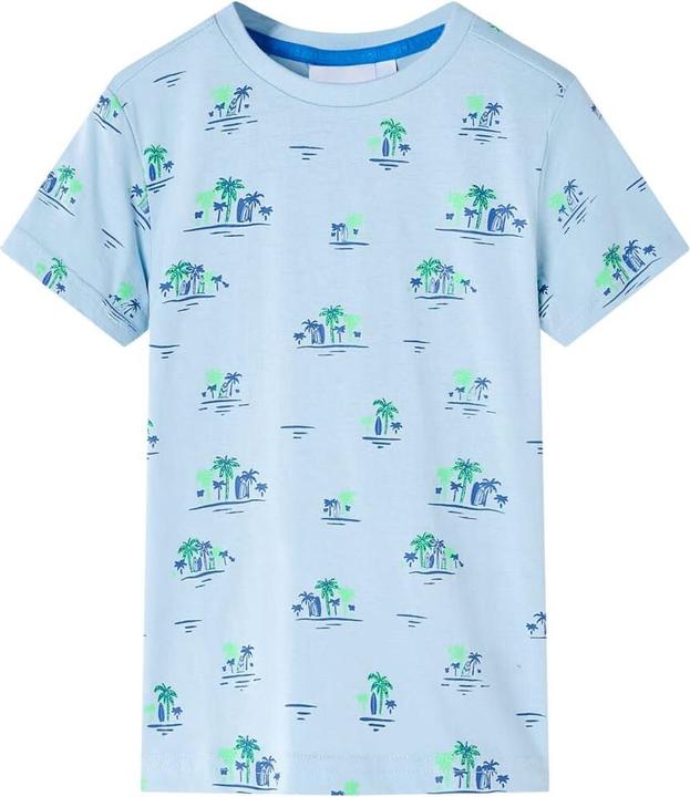 VidaXL Kinder-T-Shirt Hellblau 128,Material: 100 % Baumwolle,Farbe (128)