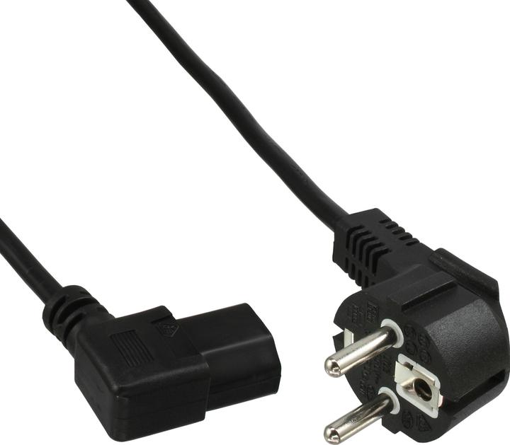 Actual product image InLine Power cable CEE 7/7 (M) angled to IEC 60320 C13 left angled (1 m, CEE 7/7)