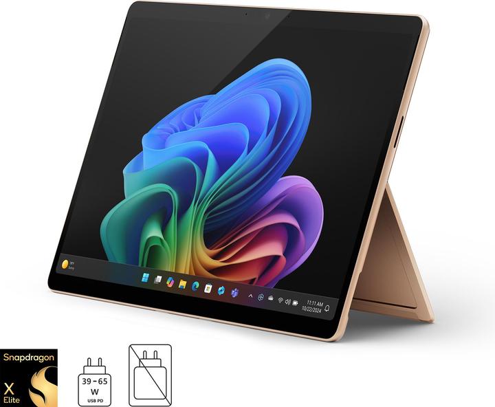 Microsoft Surface Pro – Copilot+ PC (Netzteil separat erhältlich) – 11. Edition (13", Snapdragon X Elite X1E-80-100, 16 GB, 1000 GB, Ohne Tastaturlayout)