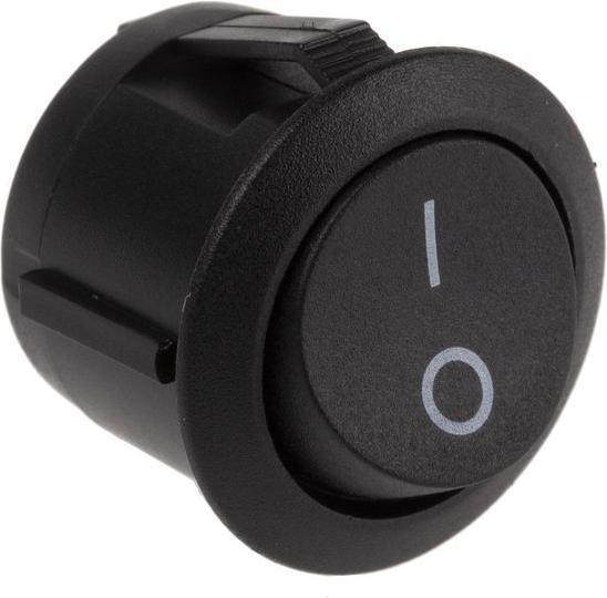 Rs Pro Switch rocker black round SPST I/O