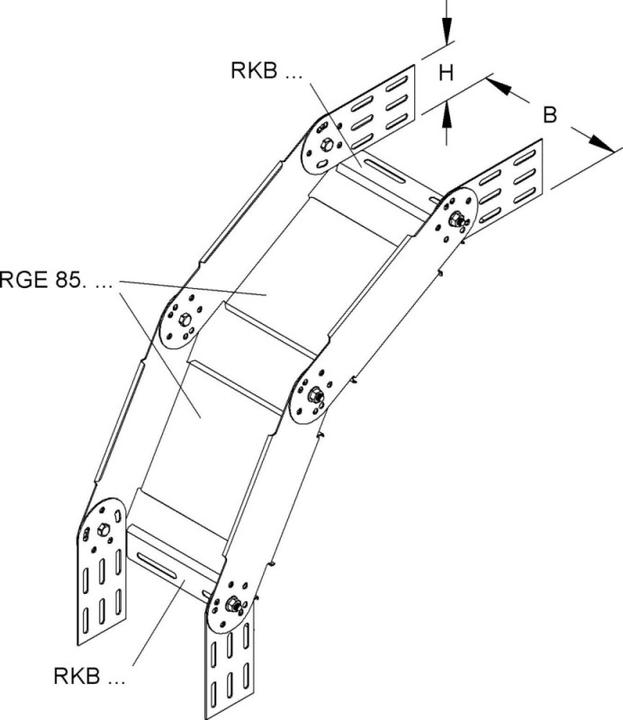 Image du produit Niedax NIE RGS 85.600 Coude, réglable, vertical, 85x600 mm galvanisé en continu (8.50 cm)