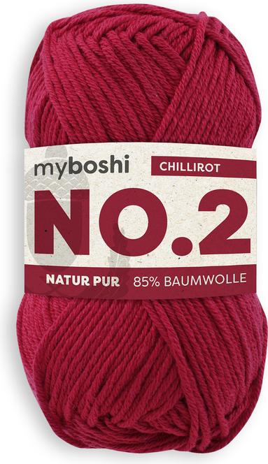 Produktbild Myboshi Wolle Nr.2 col.234 chillirot 50 g, 100 m, 85 % CO, 15 % KP