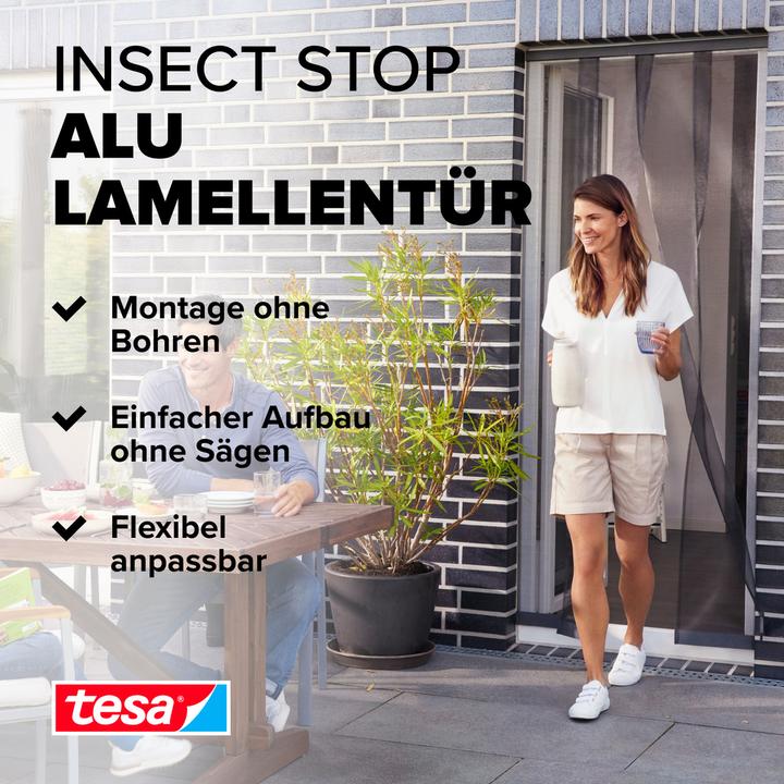 Actual product image tesa Insect screen aluminium slatted door for balcony and patio doors (95 x 220 cm)