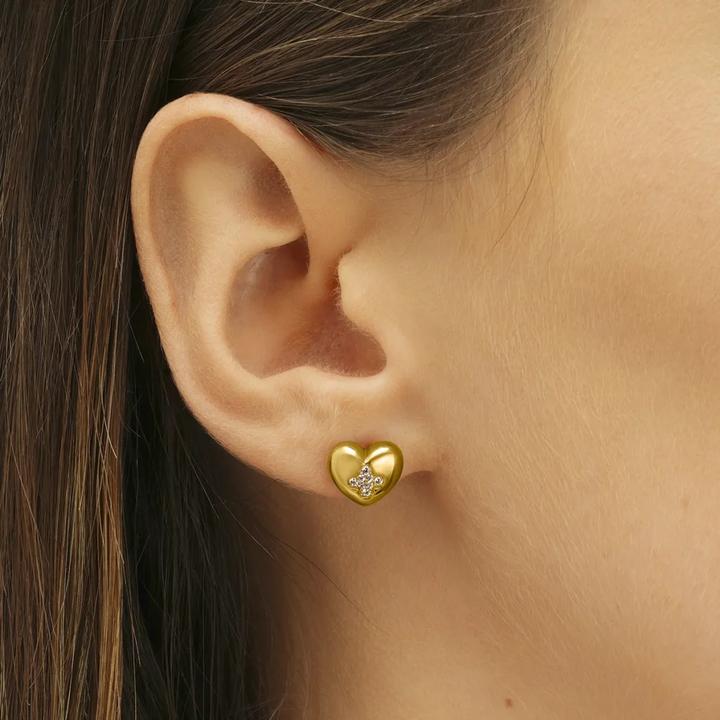 Produktbild Charles Garnier PASSION Herzohrringe aus Goldsilber und Zirkonoxiden (Silber)