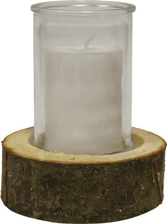 Actual product image Natura Punto Candle jar on wooden base (8 x 11 cm)