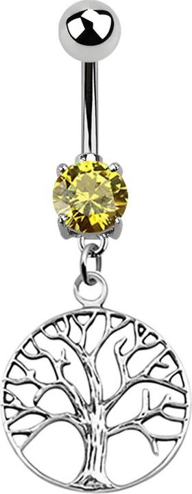 Immagine prodotto Star Piercing Banana in argento con ciondolo albero giallo (Acciaio chirurgico 316L, senza ottone, Argento 925)