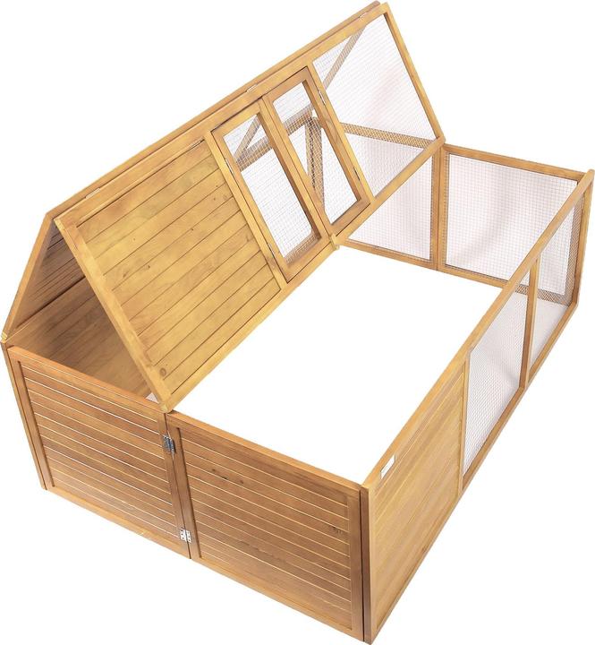 Produktbild Wiltec Kleintierstall klappbar 153x110x55cm Hasenstall Tannenholz Drahtgitter